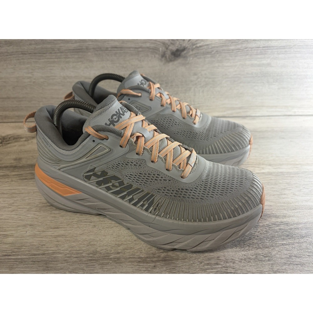 Hoka One One‎ Bondi 7 Women's Running Shoes Size 9.5 Harbor Mist Sharkskin